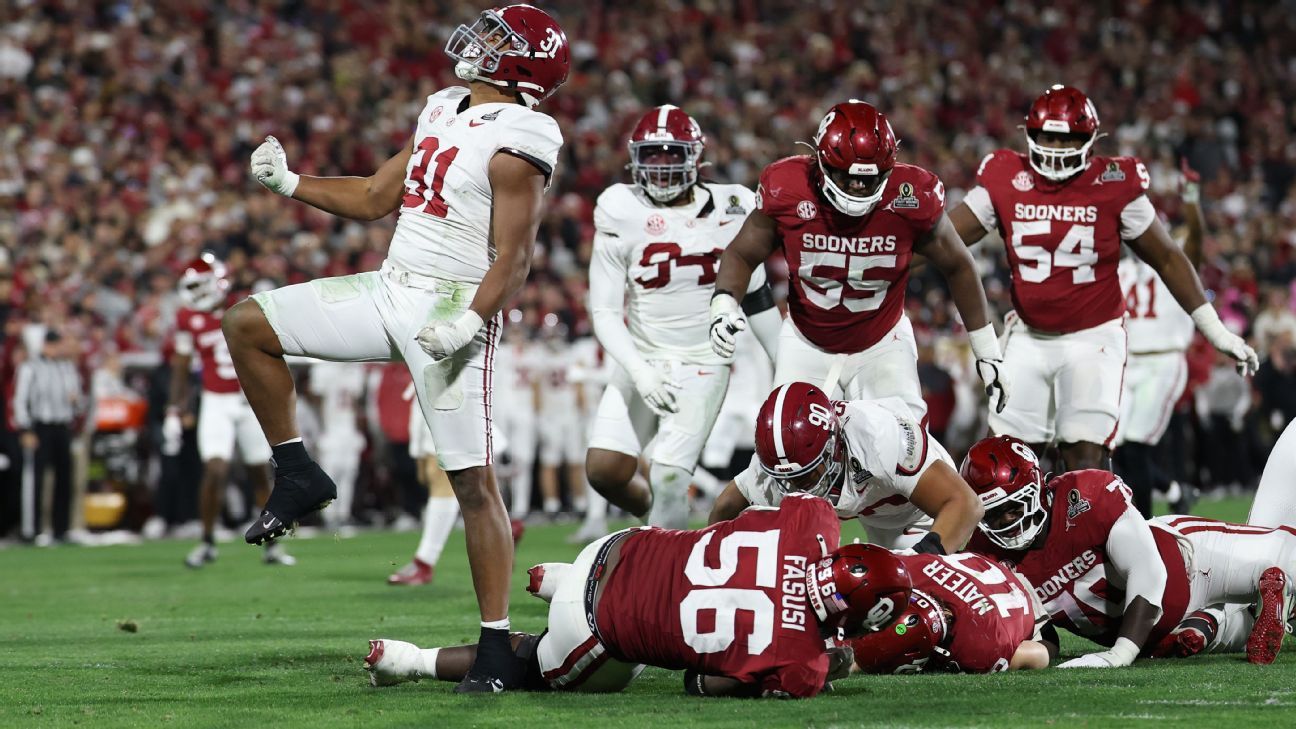 Oklahoma errors key blown lead, loss to Alabama in CFP opener